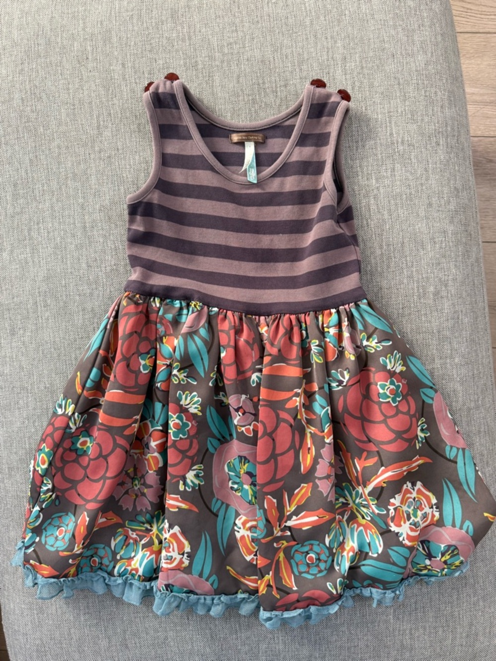 Matilda Jane Purple Striped Tank with Floral Skirt